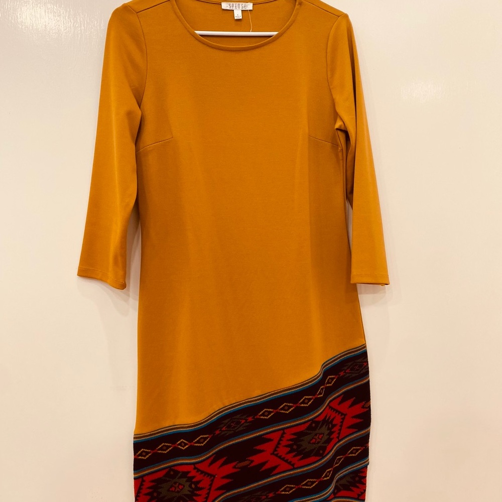 Spense 3/4 Length Sleeve Aztec Dress
